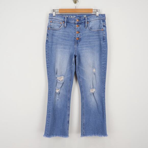 J.Crew 10" Demi Boot Crop Jean Button Fly Greenwich Street Size 30 - Picture 2 of 8